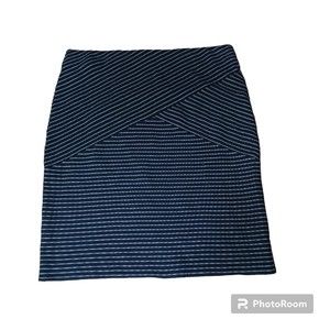 J Jill Skirt Women Medium Navy Striped Mini Knit Pull On Stretch Casual Everyday